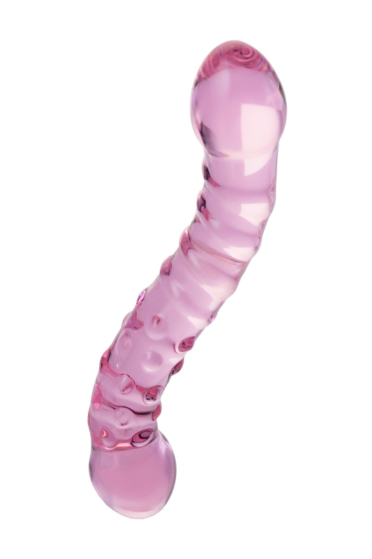 Изображение 4, Двусторонний фаллоимитатор Sexus Glass, стекло, розовый, 20,5 см, TFA-912026