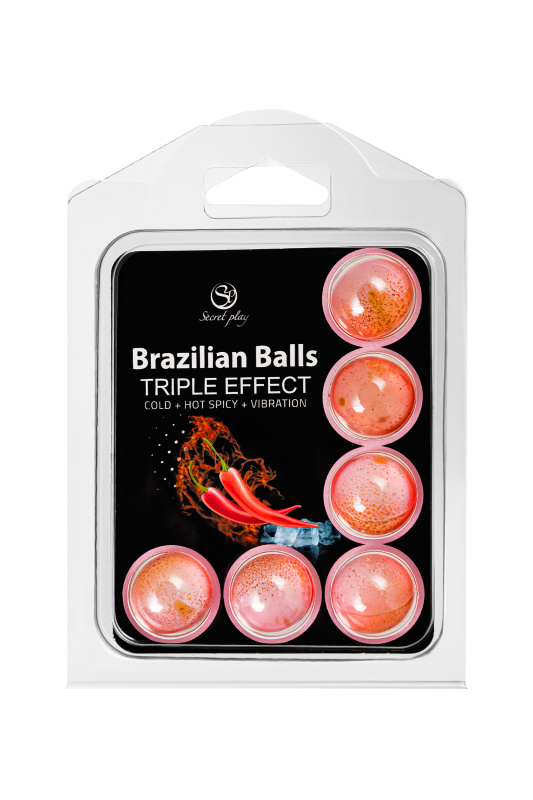 Изображение 2, Массажное масло SECRET PLAY BRAZILIAN BALLS, тройной эффект, 6 х 4 гр, TFA-3699-1