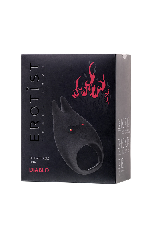 Изображение 6, Виброкольцо Erotist Diablo, силикон, черный, 7,9 см, Ø 2,6 см, TFA-548002