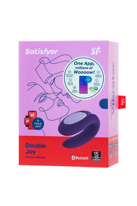 Изображение 11, Многофункциональный стимулятор для пар Satisfyer Partner Double Joy, силикон, фиолетовый, 18 см., TFA-J2008-16-3
