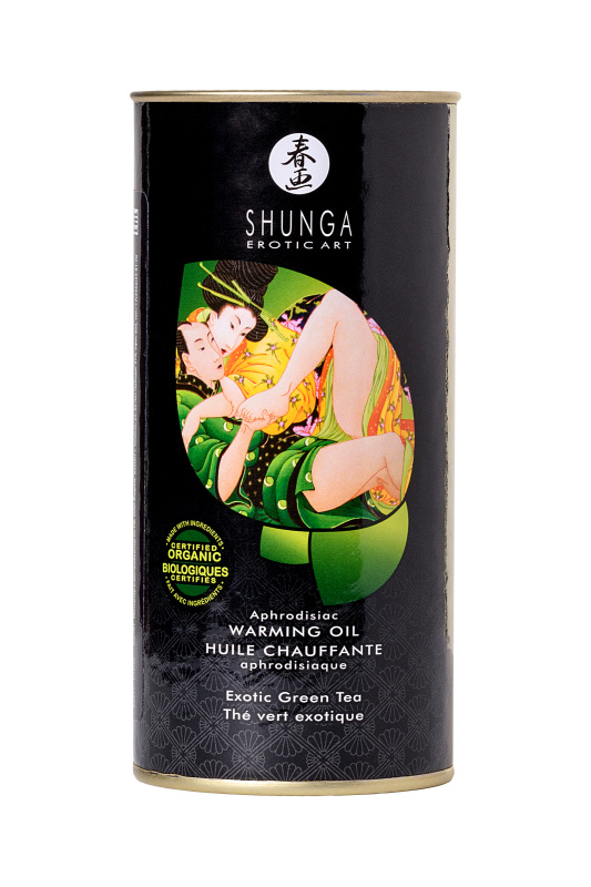 Изображение 6, Масло для массажа Shunga Organic Exotic Green Tea, разогревающее, зелёный чай, 100 мл, TFA-2311