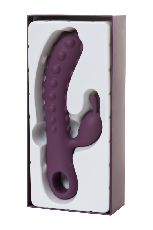 Изображение 7, Вибратор с клиторальным стимулятором KOKOS SMON, силикон, фиолетовый, 23 см, TFA-SMON-01-Violet