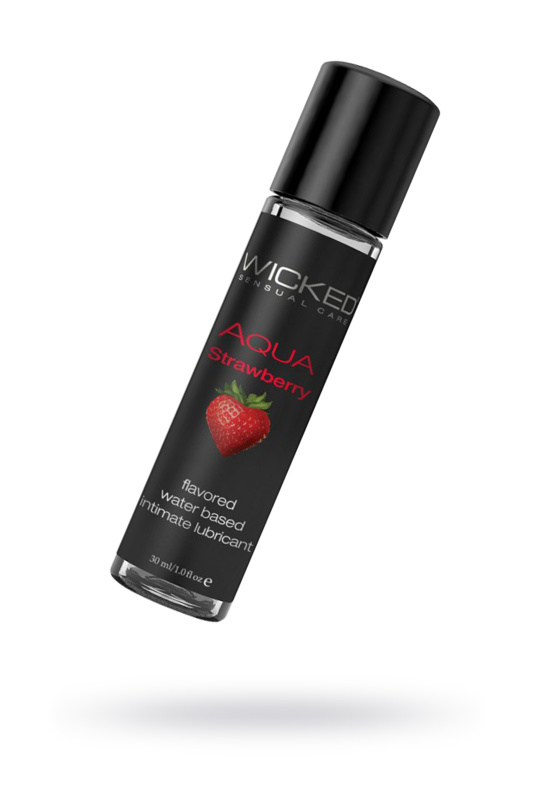 Лубрикант WICKED AQUA Strawberry, со вкусом сочной клубники, 30 мл, VZS-90411