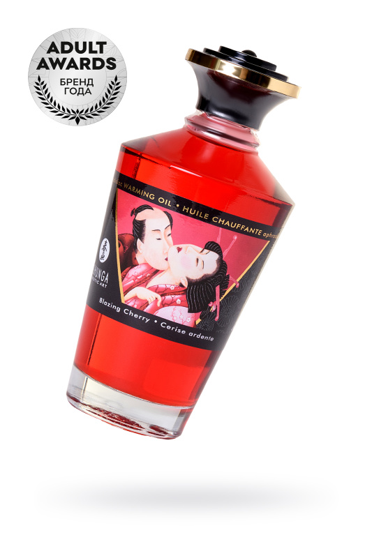 Изображение 1, Масло для массажа Shunga Blazing Cherry, разогревающее, вишня, 100 мл, TFA-2200
