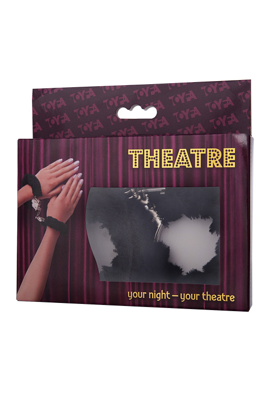 Изображение 3, Наручники меховые TOYFA Theatre, искусственный мех, чёрный, 28 см., TFA-951031