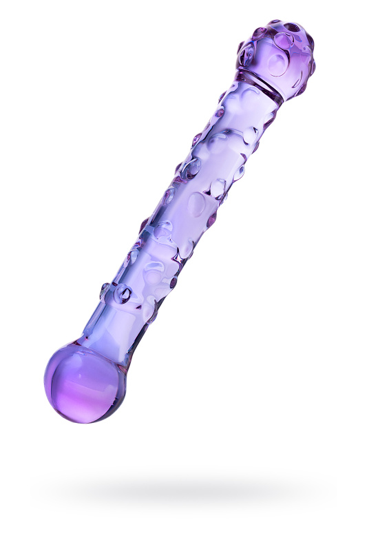 Изображение 1, Двусторонний фаллоимитатор Sexus Glass, стекло, фиолетовый, 19,5 см, TFA-912147