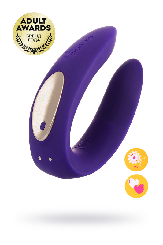Изображение 1, Многофункциональный стимулятор для пар Satisfyer Partner Toy Plus, силикон, фиолетовый, 18 см., TFA-Partner Plus