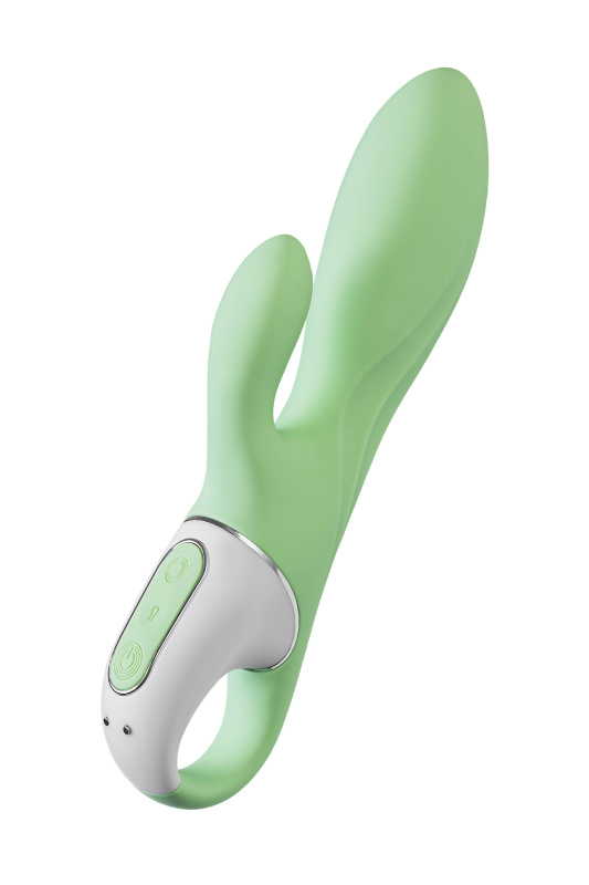 Изображение 5, Нереалистичный вибратор Satisfyer Air Pump Bunny 5, силикон, зеленый, 15 см., TFA-J2018-257