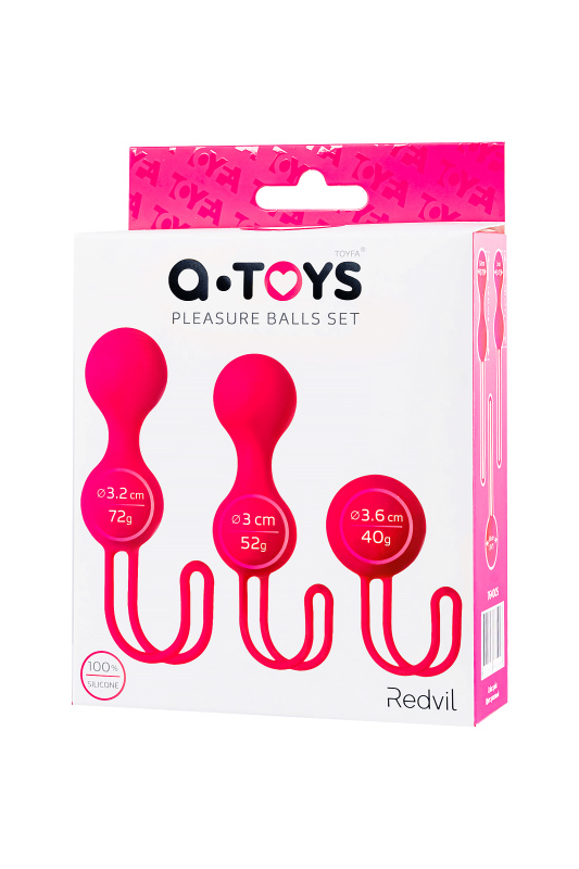 Изображение 9, Набор вагинальных шариков A-Toys by TOYFA Redvil, силикон, розовые, 3 шт, TFA-764005