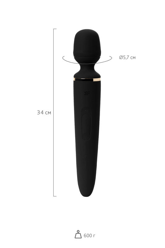 Изображение 6, Нереалистичный вибратор Satisfyer Woman Wand, ABS пластик, чёрный, 34 см., TFA-J2018-47-1