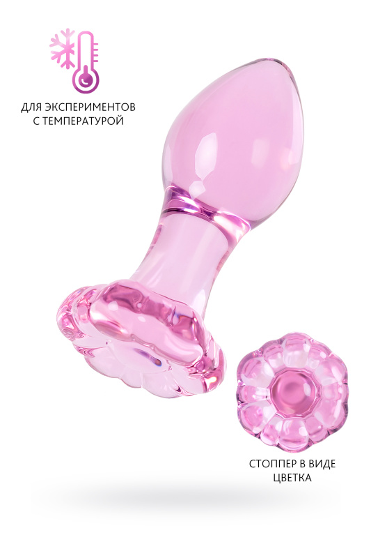 Изображение 1, Анальная втулка Sexus Glass, стекло, розовая, 8,3 см, TFA-912315
