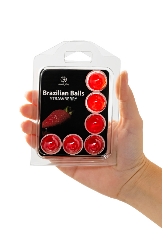 Изображение 4, Массажное масло SECRET PLAY BRAZILIAN BALLS, клубника, 6 х 4 гр, TFA-3386-7