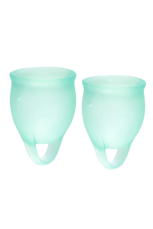 Изображение 2, Менструальная чаша Satisfyer Feel Confident, 2 шт в наборе, силикон, зеленый, FER-J1762-5