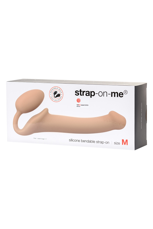 Изображение 7, Безремневой нереалистичный страпон Strap-on-me, M, силикон, телесный, 24,5 см, TFA-6012901