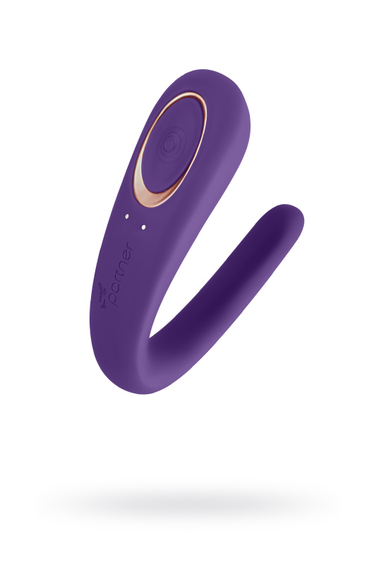 Изображение 1, Многофункциональный стимулятор для пар Satisfyer Partner Double Classic, силикон, фиолетовый, 9,5 см, TFA-J2008-2