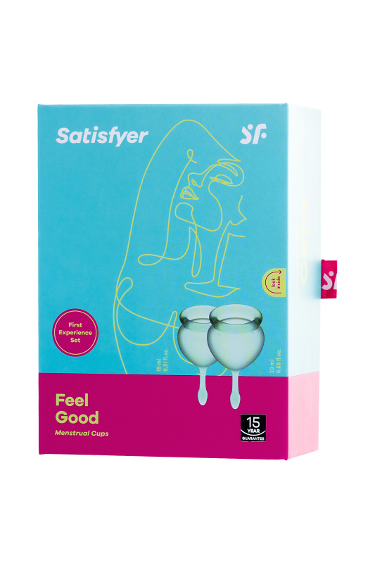 Изображение 6, Менструальная чаша Satisfyer Feel Good, 2 шт в наборе, силикон, зеленый, FER-J1763-5