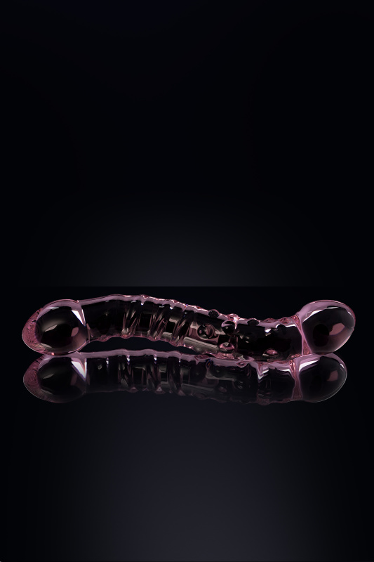 Изображение 10, Двусторонний фаллоимитатор Sexus Glass, стекло, розовый, 20,5 см, TFA-912026