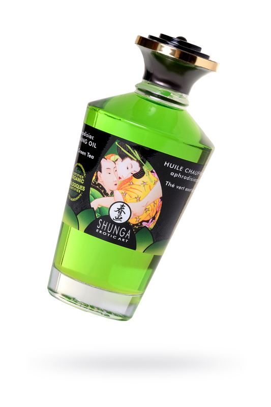Изображение 1, Масло массажное для тела Shunga «Экзотический зеленый чай» (Exotic Green Tea), разогревающее, 100мл., TFA-2311