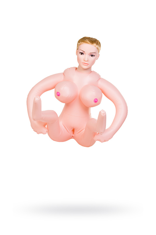 Кукла надувная Liliana с реалистичной головой, TOYFA Dolls-X, блондинка, с двумя отверстиями, кибер, TFAM-117015