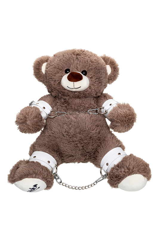 Изображение 2, Бандажный набор "Медведь бурый" Pecado BDSM (оковы, наручники), натуральная кожа, белый, TFA-13004-00