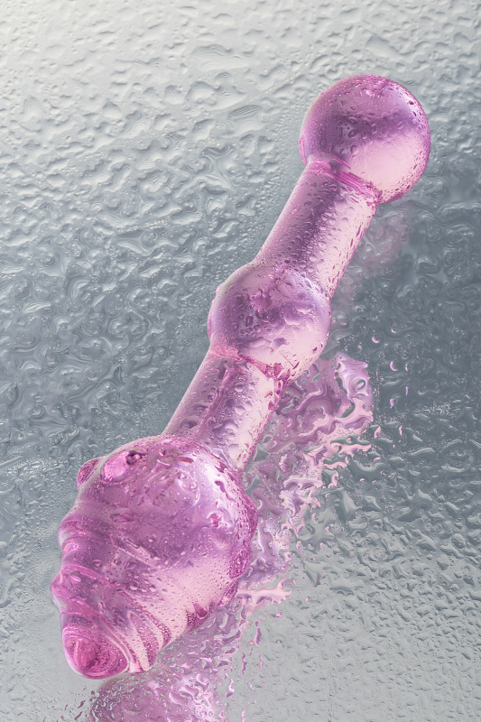 Изображение 8, Двусторонний фаллоимитатор Sexus Glass, стекло, розовый, 17 см, TFA-912013