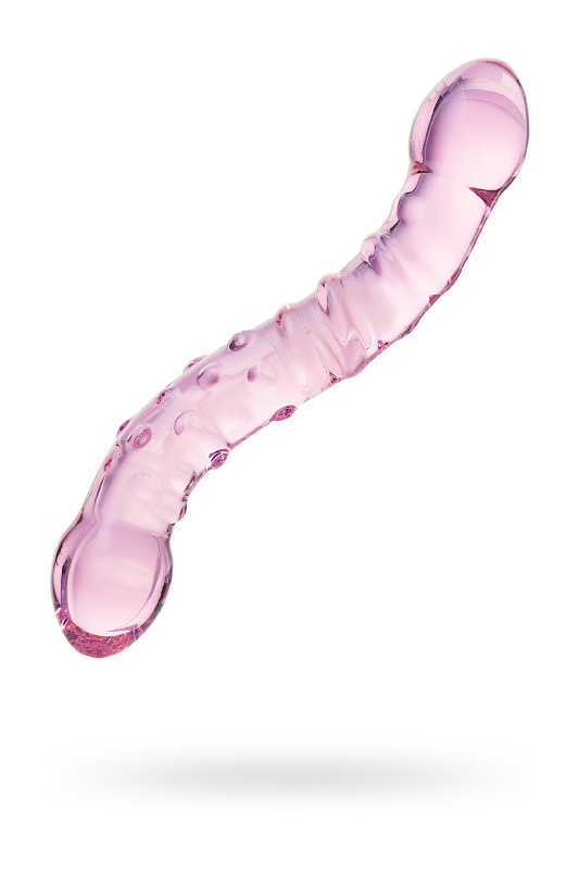 Изображение 1, Двусторонний фаллоимитатор Sexus Glass, стекло, розовый, 20,5 см, TFA-912026