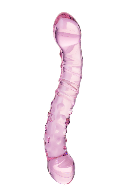Изображение 3, Двусторонний фаллоимитатор Sexus Glass, стекло, розовый, 20,5 см, TFA-912026