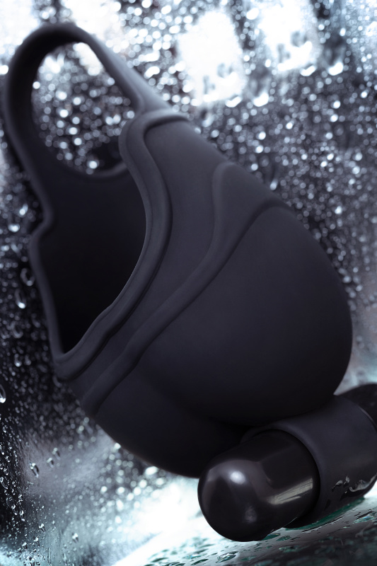 Изображение 14, Чехол для мошонки Erotist Attraction с эрекционным кольцом и вибрацией, силикон, черный, 6,5 см, TFA-548005