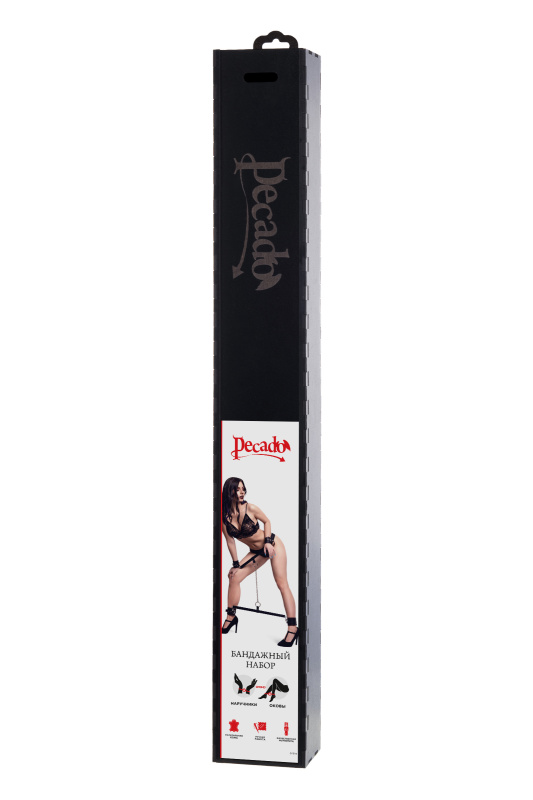 Изображение 7, Бондажный набор Pecado BDSM, 4 точки фиксации, большая распорка, маленькая распорка, оковы,наручники, TFA-01316
