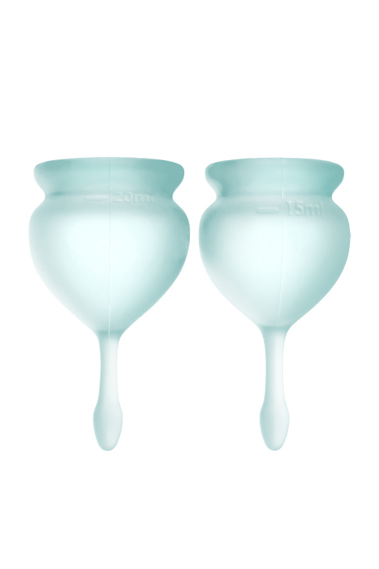 Изображение 3, Менструальная чаша Satisfyer Feel Good, 2 шт в наборе, силикон, зеленый, FER-J1763-1