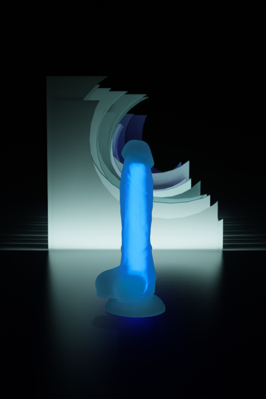Изображение 11, Фаллоимитатор, светящийся в темноте, Beyond by Toyfa, Steve Glow, силикон, прозрачно-синий, 20 см, TFA-872007