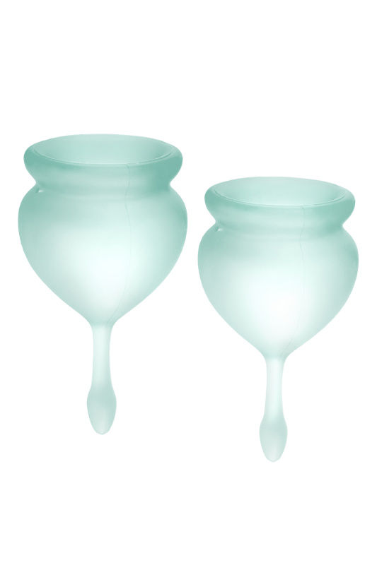 Изображение 2, Менструальная чаша Satisfyer Feel Good, 2 шт в наборе, силикон, зеленый, FER-J1763-5