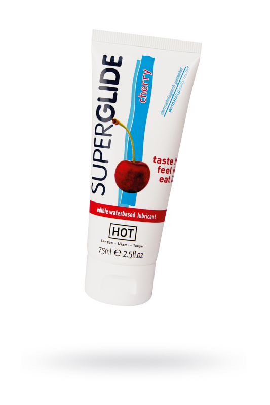 Съедобная смазка на водной основе HOT Superglide для орального секса со вкусом вишни, 75 мл, VZS-44115