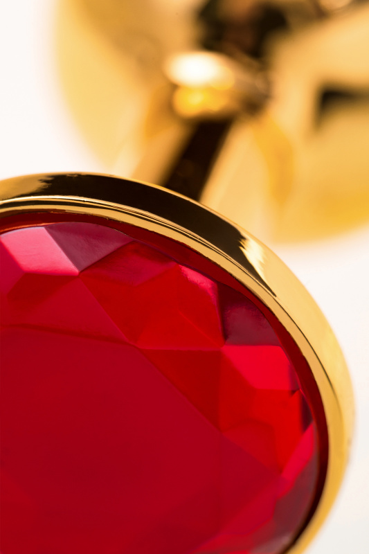 Изображение 8, Анальная втулка Metal by TOYFA, металл, золотая, с рубиновым кристаллом, 7,5 см, Ø 3 см, 145 г, TFA-712005