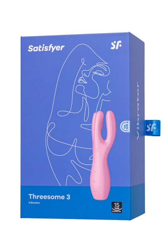 Изображение 6, Вибростимулятор Satisfyer Threesome 3, силикон, розовый, 14 см, TFA-J2018-243-1