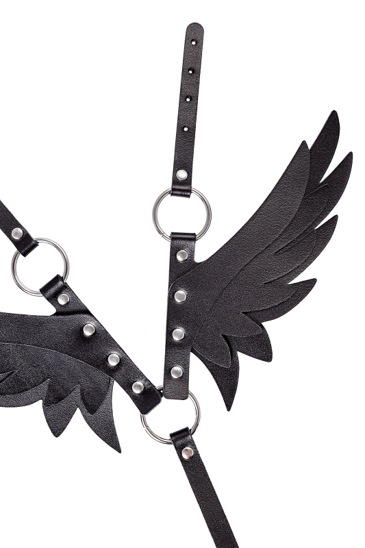 Изображение 3, Портупея "Крылья" Pecado BDSM, натуральная кожа, черная, TFA-10102-01