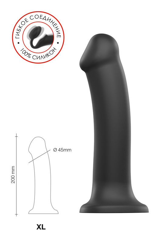 Изображение 8, Ремневой нереалистичный страпон на присоске Strap-on-me, XL, силикон, черный, 20 см, TFA-6013168
