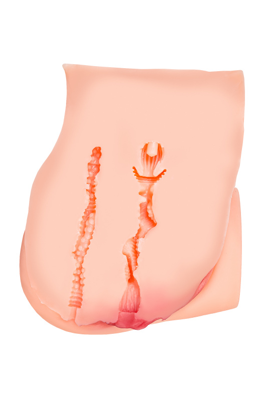Изображение 7, Мастурбатор реалистичный в форме попки, с 2 любовными входами, ТPE, телесный, 5,2 кг (в белой коробк, TFA-351057