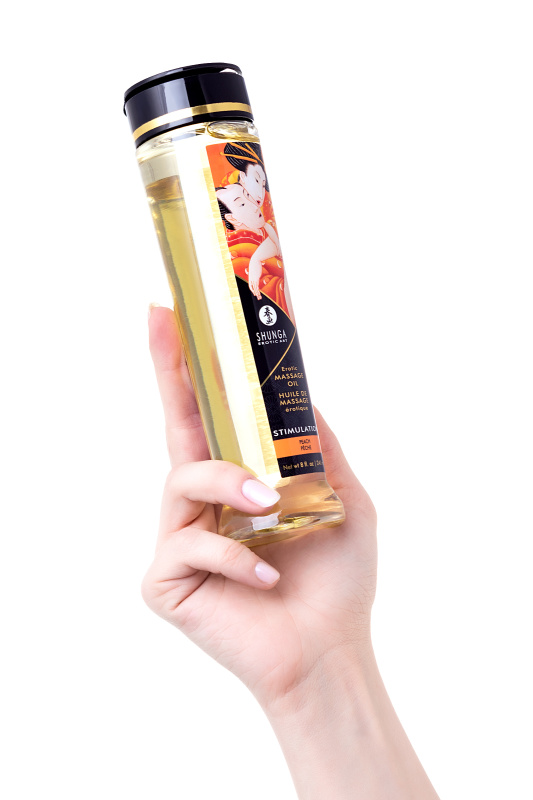 Изображение 5, Масло для массажа Shunga Stimulation, натуральное, возбуждающее, персик, 240 мл, TFA-271007