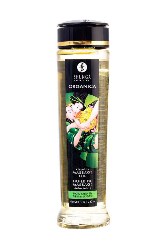 Изображение 2, Масло для массажа Shunga Organica Exotic Green Tea, натуральное, расслабляющее, зеленый чай, 240 мл, TFA-271100