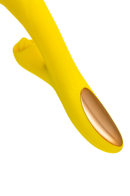 Изображение 11, Вакуум-волновой стимулятор Eromantica Mia с вибрацией и язычками, силикон, желтый, 22 см, TFA-210203