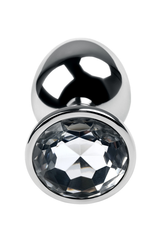 Изображение 4, Анальная втулка Metal by TOYFA, металл, серебряная, с кристаллом цвета алмаз, 9,2 см, Ø 4 см, 425 г, TFA-717095-10