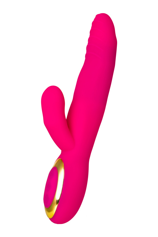 Изображение 3, Вибратор с подогревом для двойной стимуляции JOS NEGA, силикон, розовый, 22 см, TFA-783021