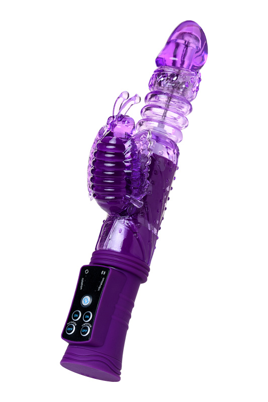Изображение 2, Вибратор Штучки-дрючки с клиторальным стимулятором, TPR, фиолетовый, 23 см, TFA-690502