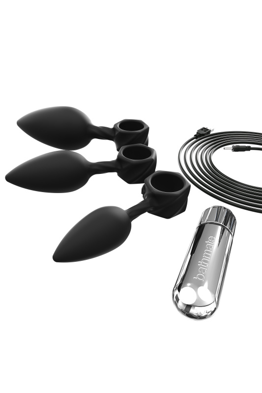 Изображение 7, Набор анальных плагов Bathmate Anal Training Plugs VIBE, силикон, чёрный, TFA-BM-V-VP