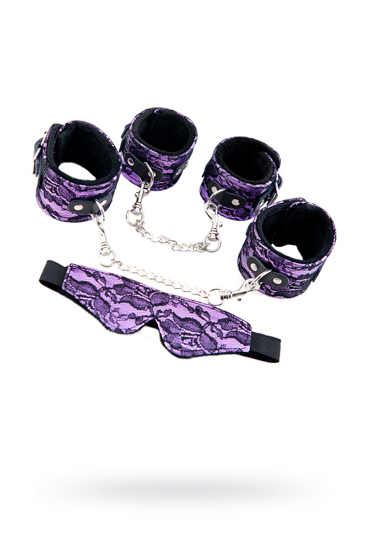 Кружевной набор TOYFA Marcus (наручники, оковы и маска), пурпурный, TFA-716023