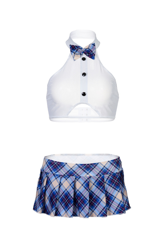 Изображение 3, Костюм школьницы Candy Girl Jesse (топ, юбка, стринги), бело-синий, OS, TFA-841032