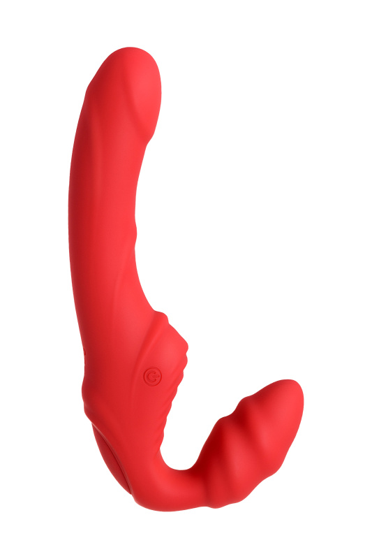 Изображение 5, Безремневой страпон Black & Red by TOYFA с вибрацией, силикон, красный, 35 см, TFA-901408-9