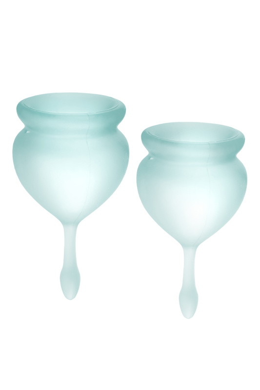Изображение 2, Менструальная чаша Satisfyer Feel Good, 2 шт в наборе, силикон, зеленый, FER-J1763-1