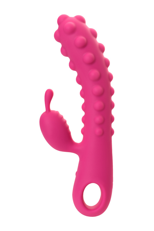 Изображение 3, Вибратор с клиторальным стимулятором KOKOS SMON, силикон, розовый, 23 см, TFA-SMON-01-Pink